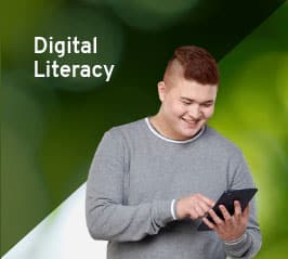 Indigenous adult improving his digital literacy