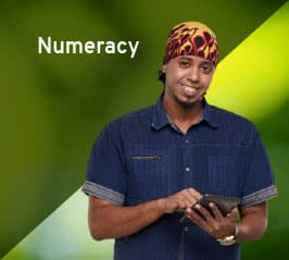 Adult learning to improve his numeracy skills