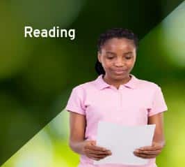 Adult learning to improve her reading skills